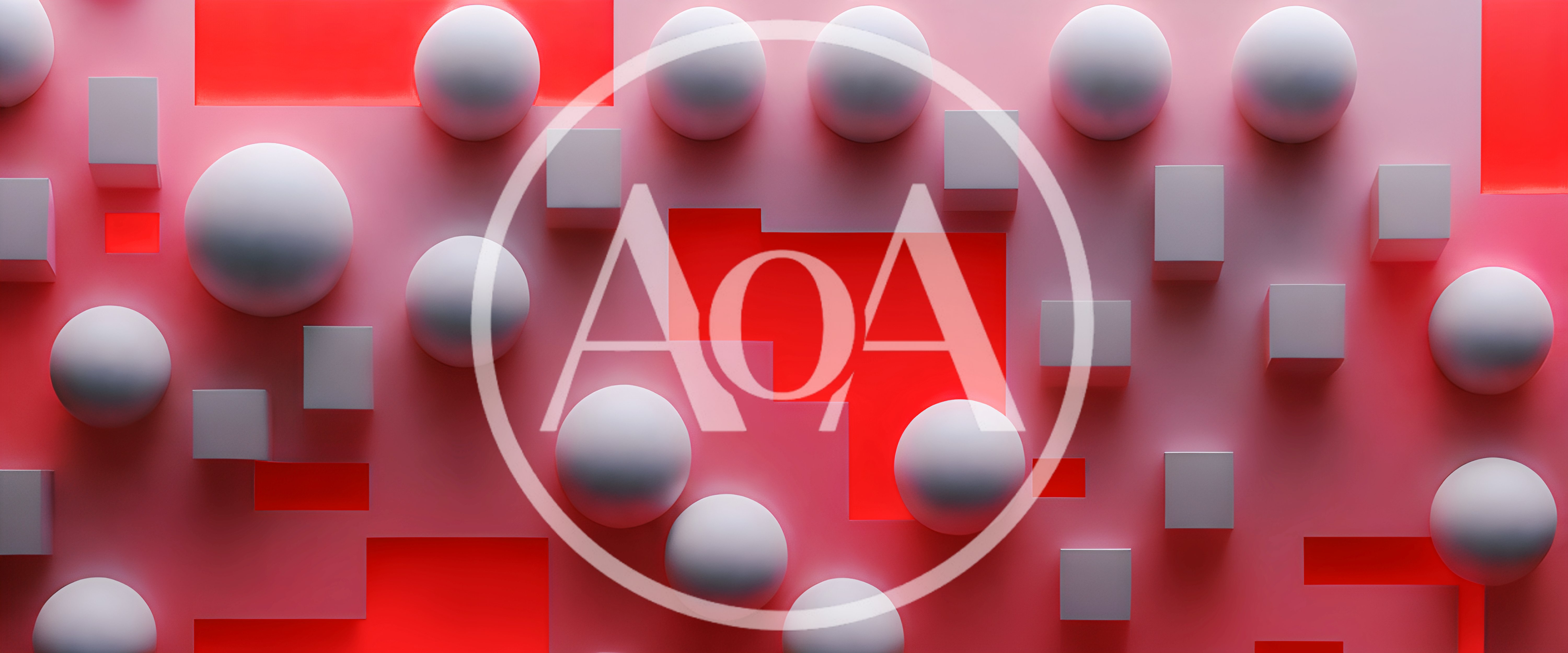 Abstract 3D Render of Floating Spheres and Cubes