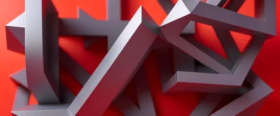 Abstract Geometric Structure With Grey Beams On Red Background