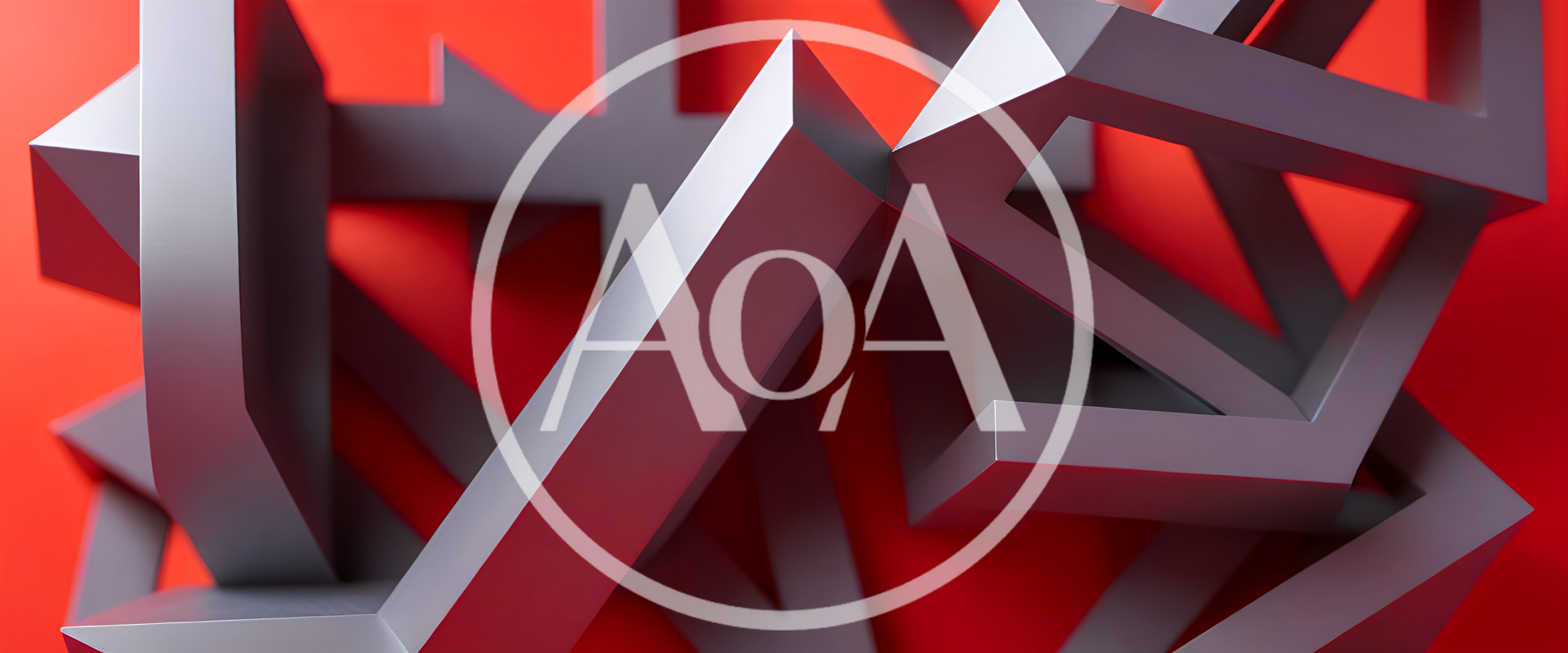 Abstract Geometric Structure With Grey Beams On Red Background
