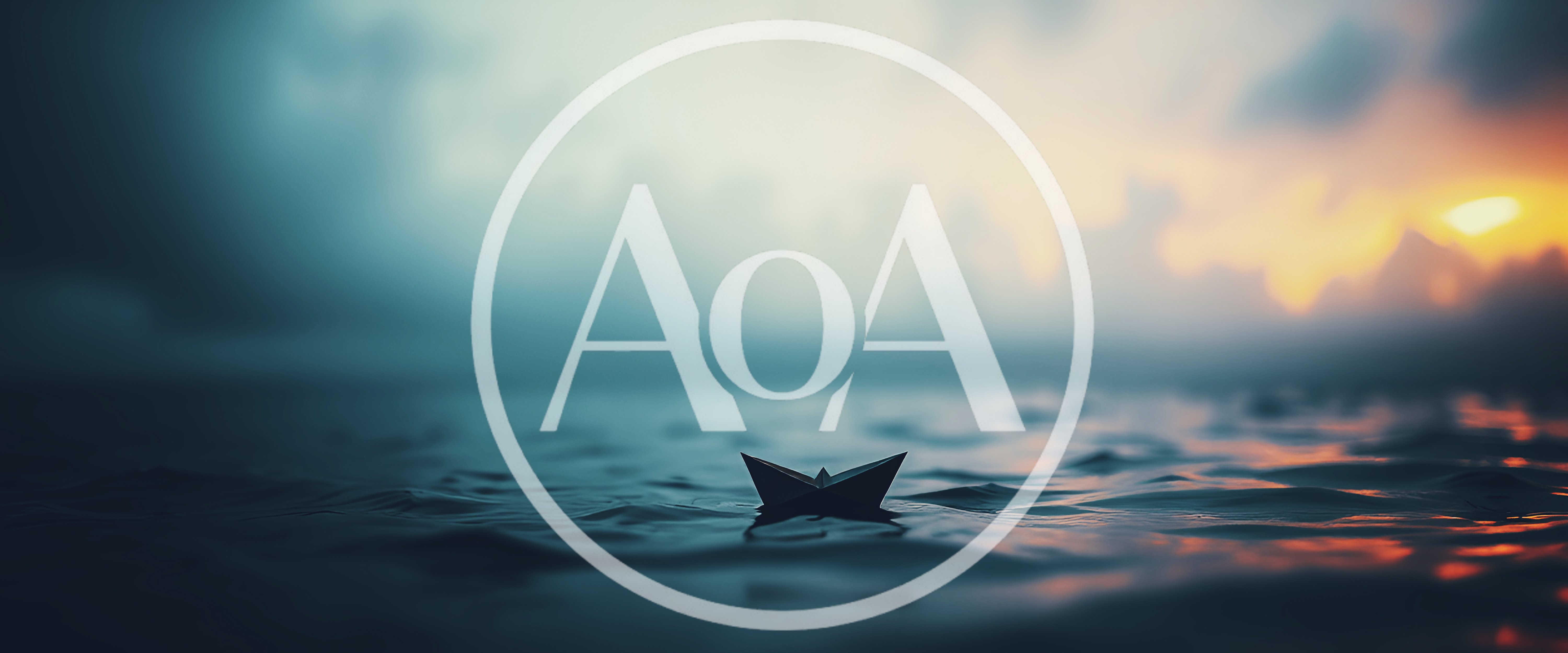 Small Paper Boat Floating On Calm Dark Water