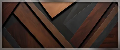 Abstract Geometric Background With Wood And Dark Panels