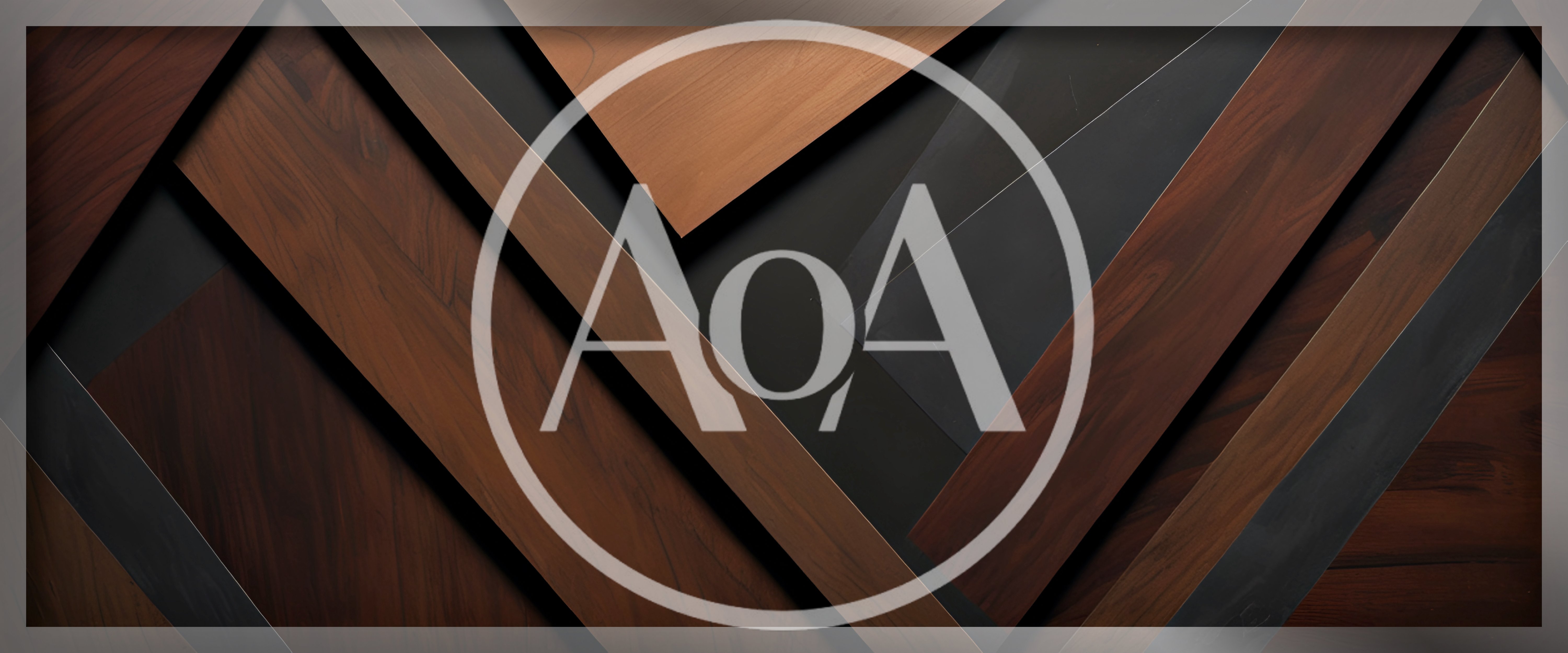 Abstract Geometric Background With Wood And Dark Panels