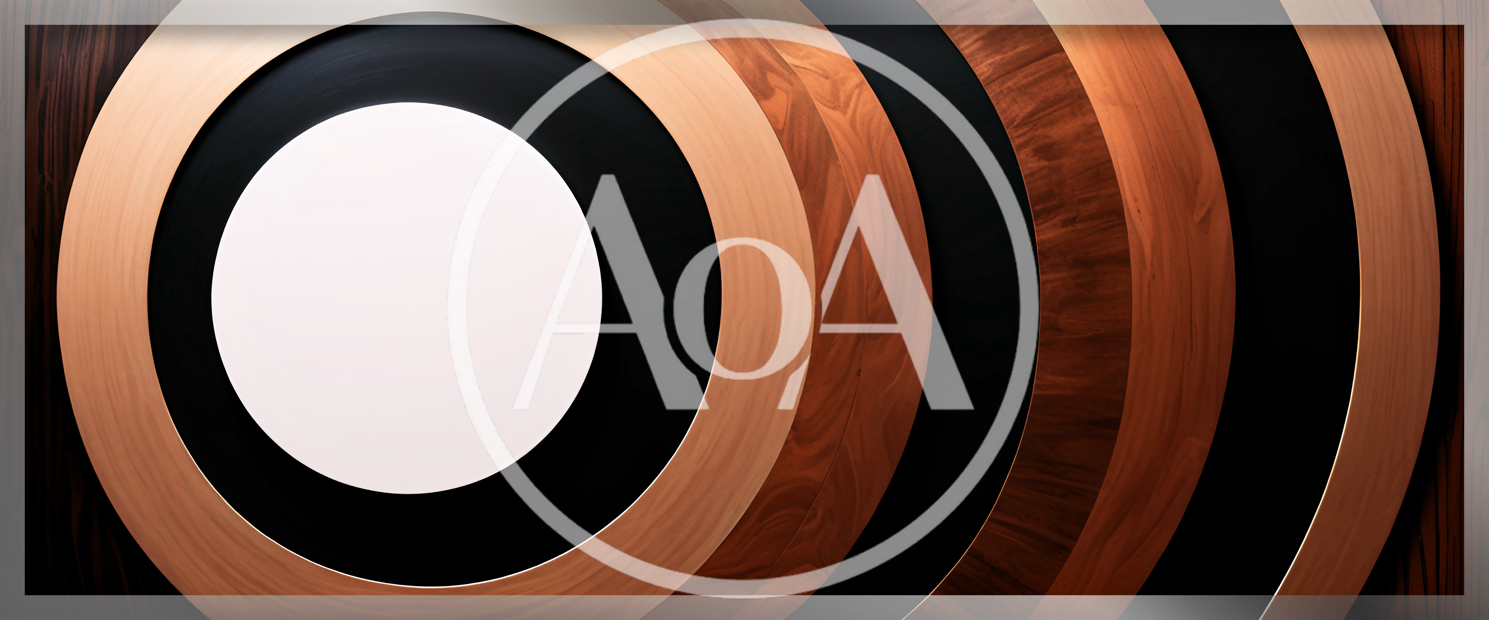 Abstract Concentric Circles With Wood And Black Textures