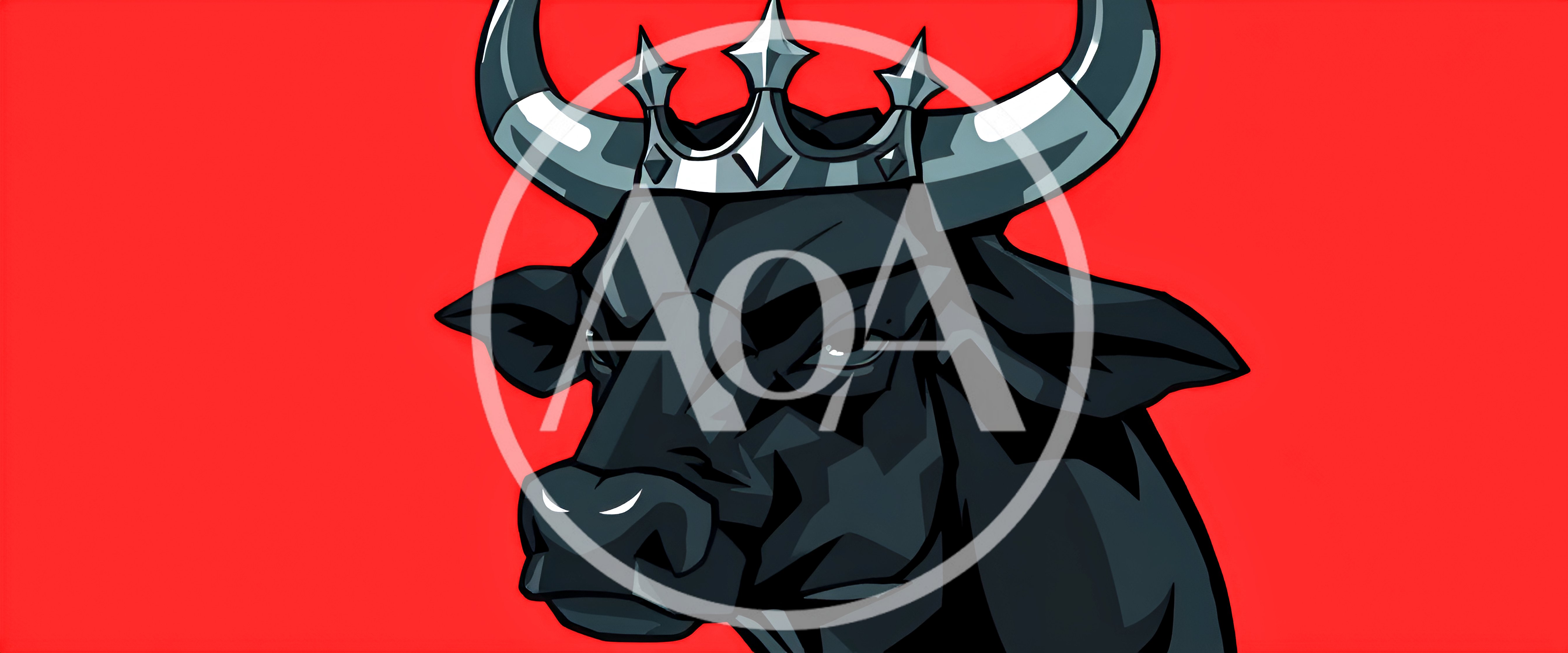 Stylized Illustration Of A Black Bull Wearing A Crown