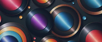 Abstract Background With Overlapping Metallic Gradient Circles
