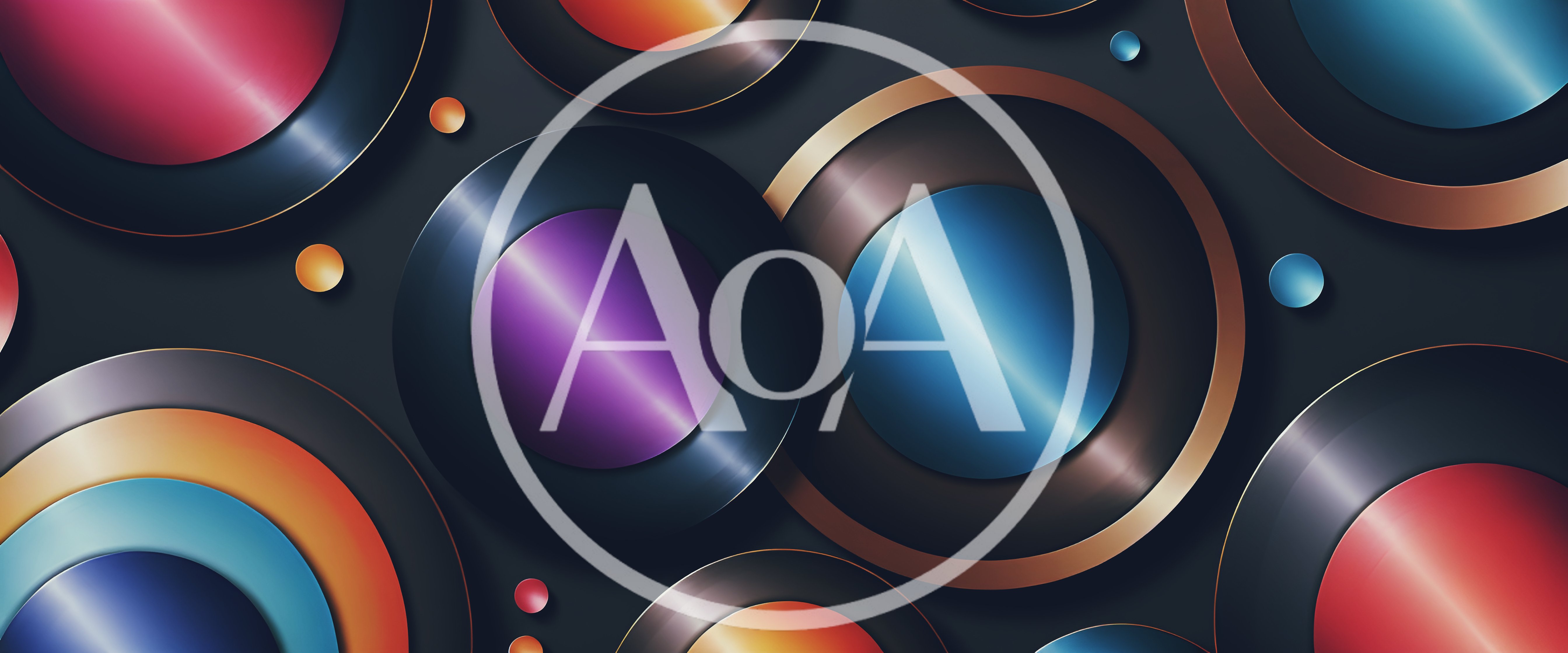 Abstract Background With Overlapping Metallic Gradient Circles