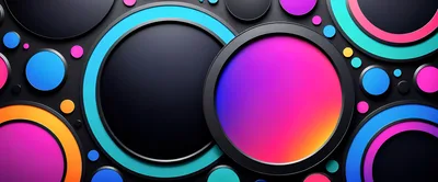 Abstract Background With Vibrant Neon Circles