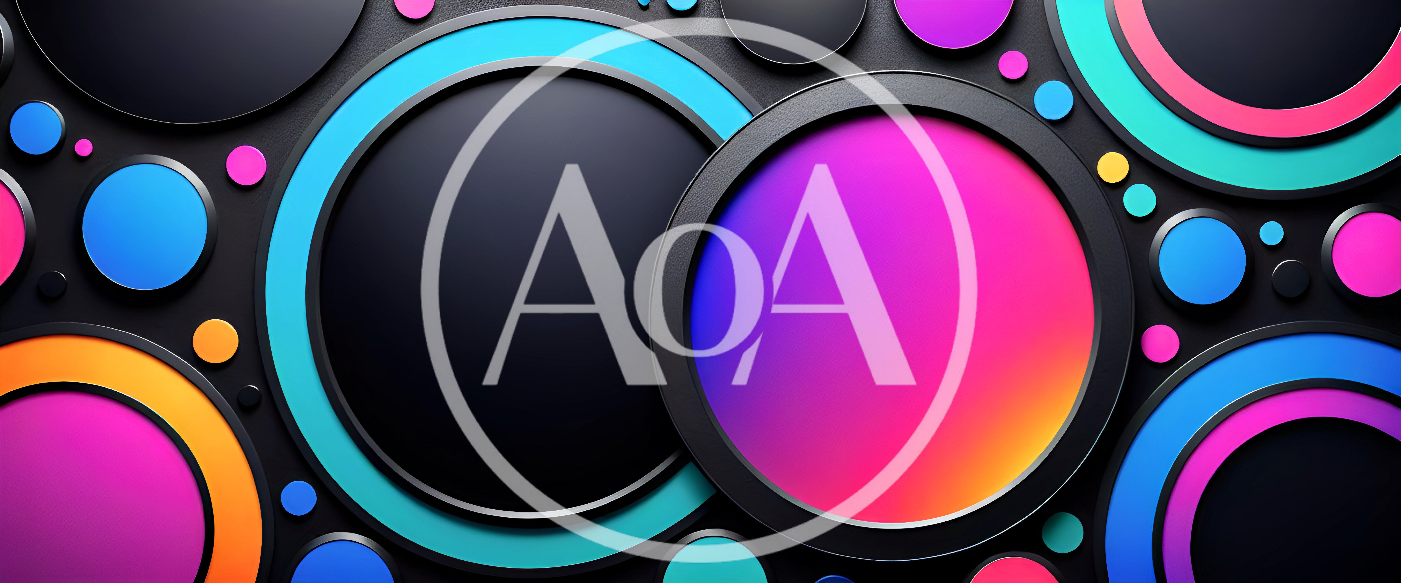 Abstract Background With Vibrant Neon Circles