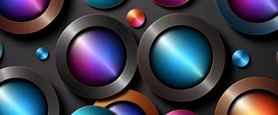 Abstract Metallic Spheres With Vibrant Gradient Lighting
