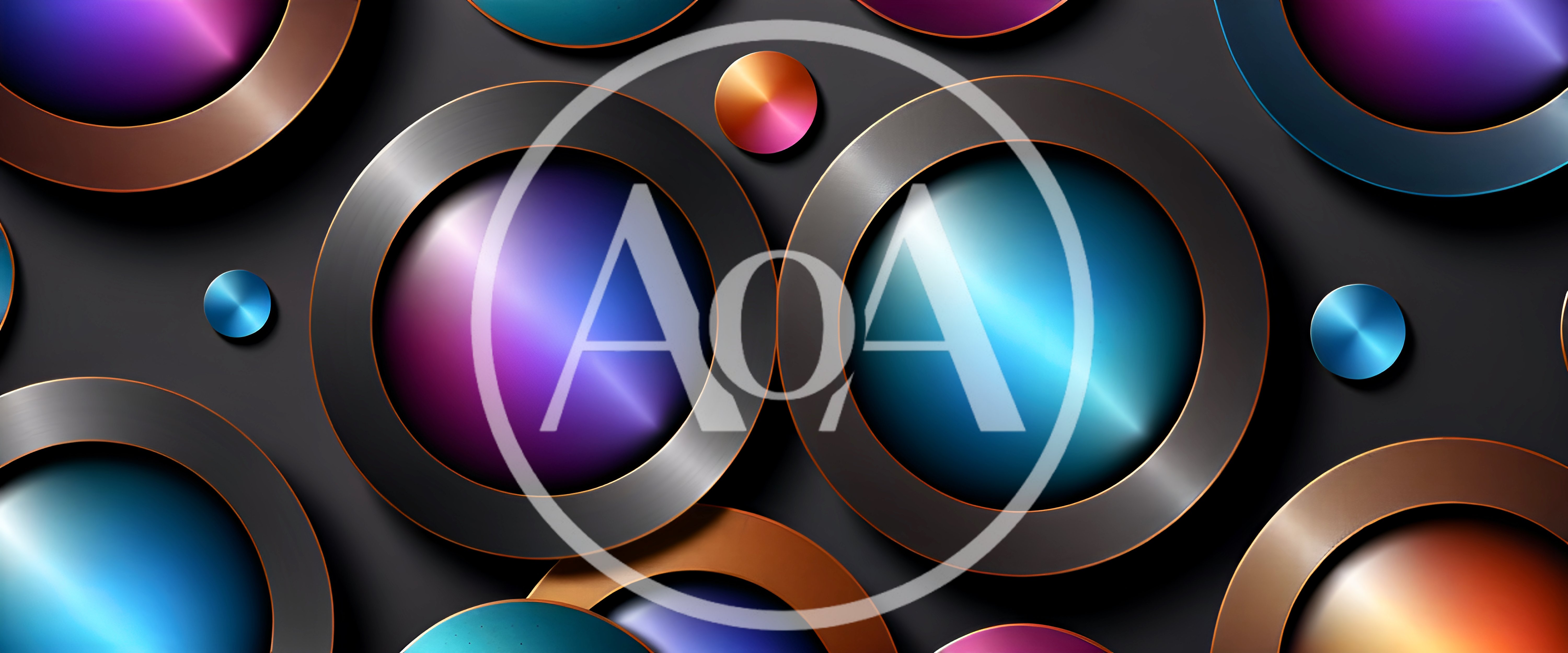 Abstract Metallic Spheres With Vibrant Gradient Lighting