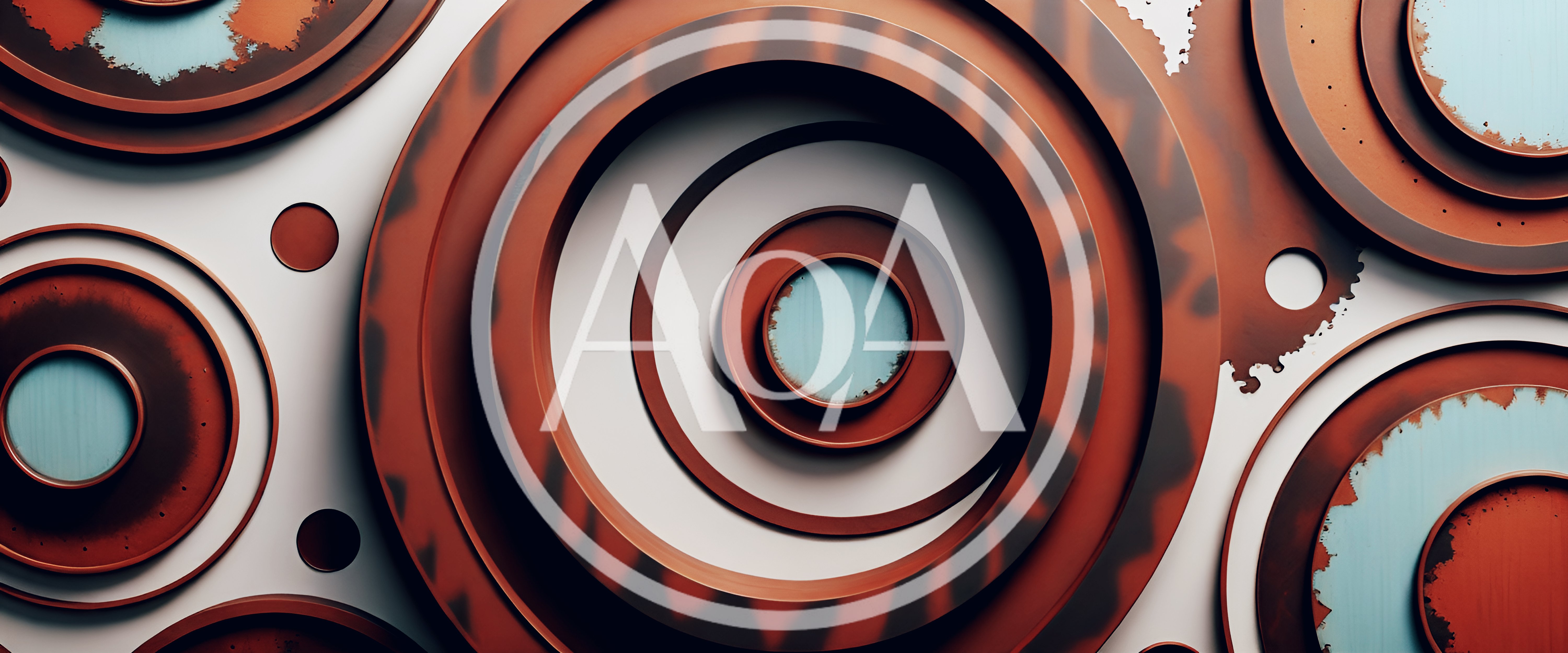 Abstract Concentric Circles With Rusty Metallic Texture