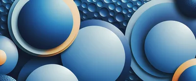 Abstract Blue Circles With Geometric Texture Background