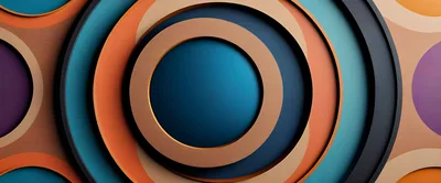 Abstract Concentric Circles With Vibrant Color Layers