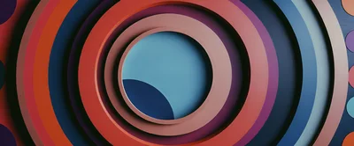 Abstract Concentric Circles With Vibrant Multi Colored Rings