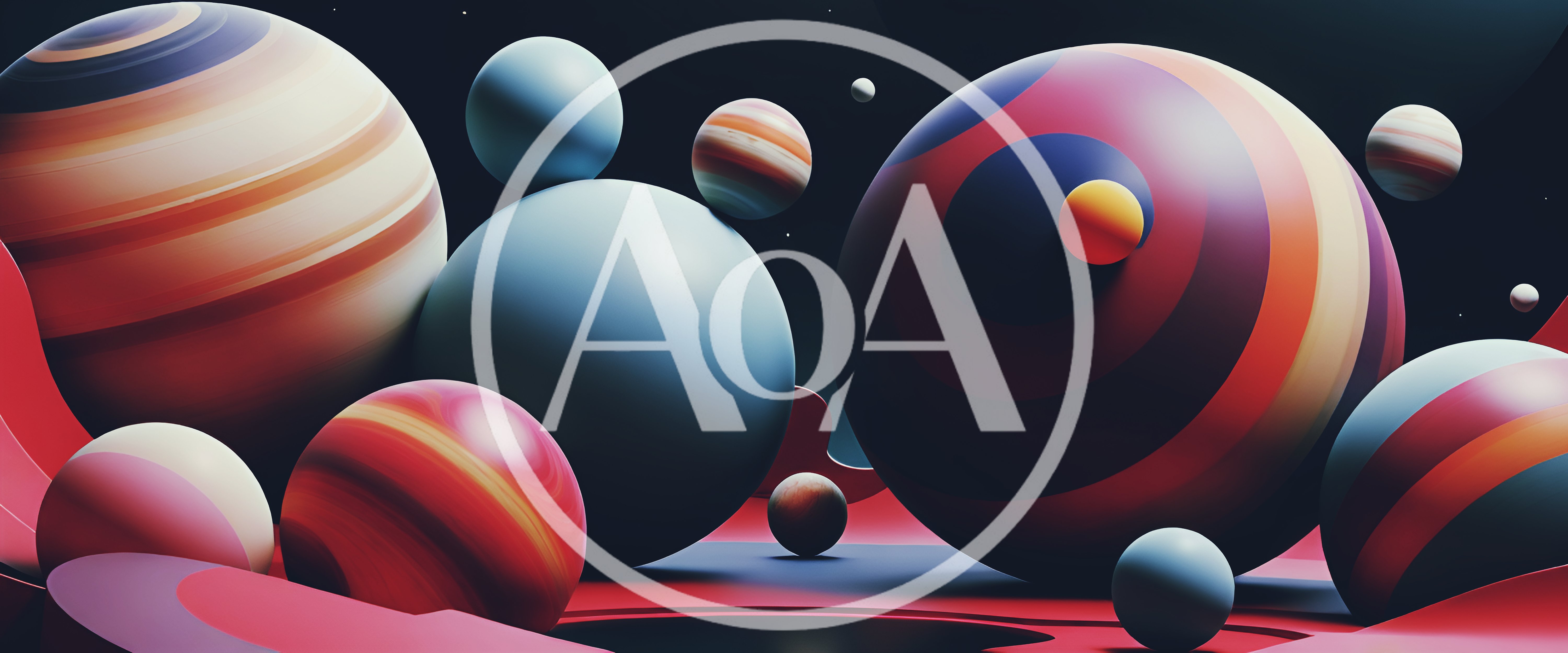 Abstract 3D Spheres In Space Composition