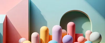 Abstract Pastel Geometric Shapes Background