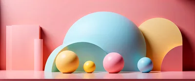 Abstract 3D Geometric Shapes On Pastel Background