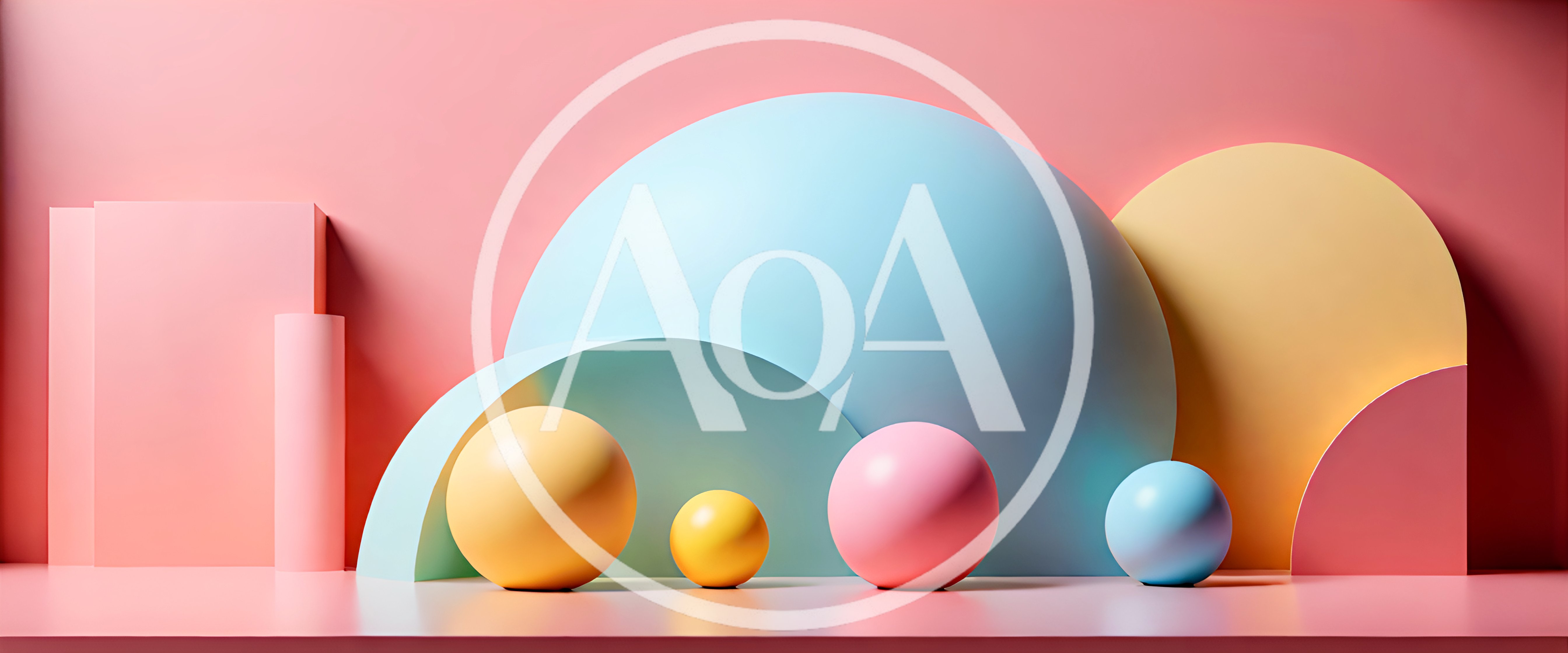 Abstract 3D Geometric Shapes On Pastel Background