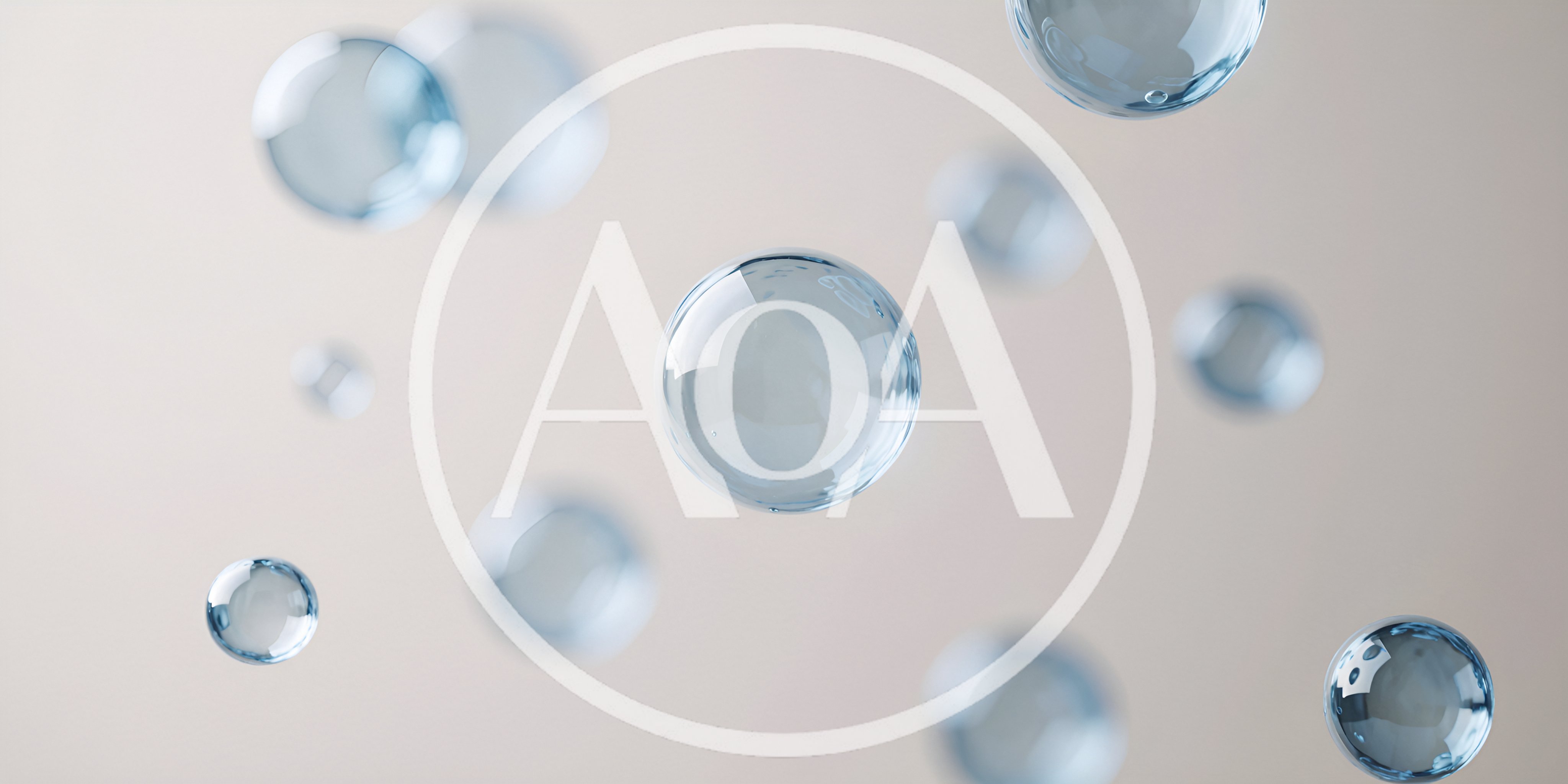 Floating Transparent Water Spheres On Neutral Background