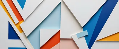 Abstract Geometric Composition With Layered Shapes