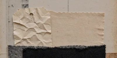 Textured Paper And Fabric Swatches On Vintage Background
