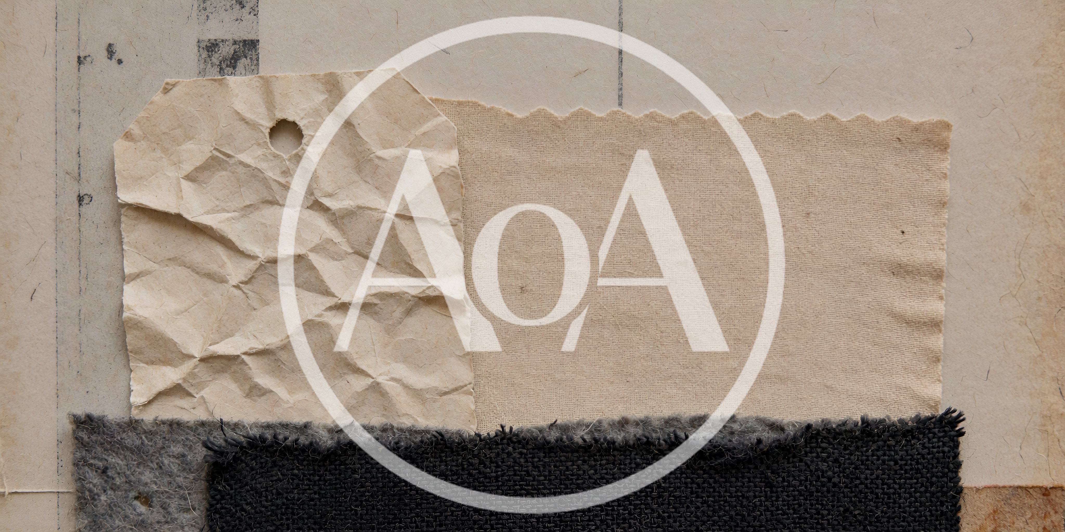 Textured Paper And Fabric Swatches On Vintage Background