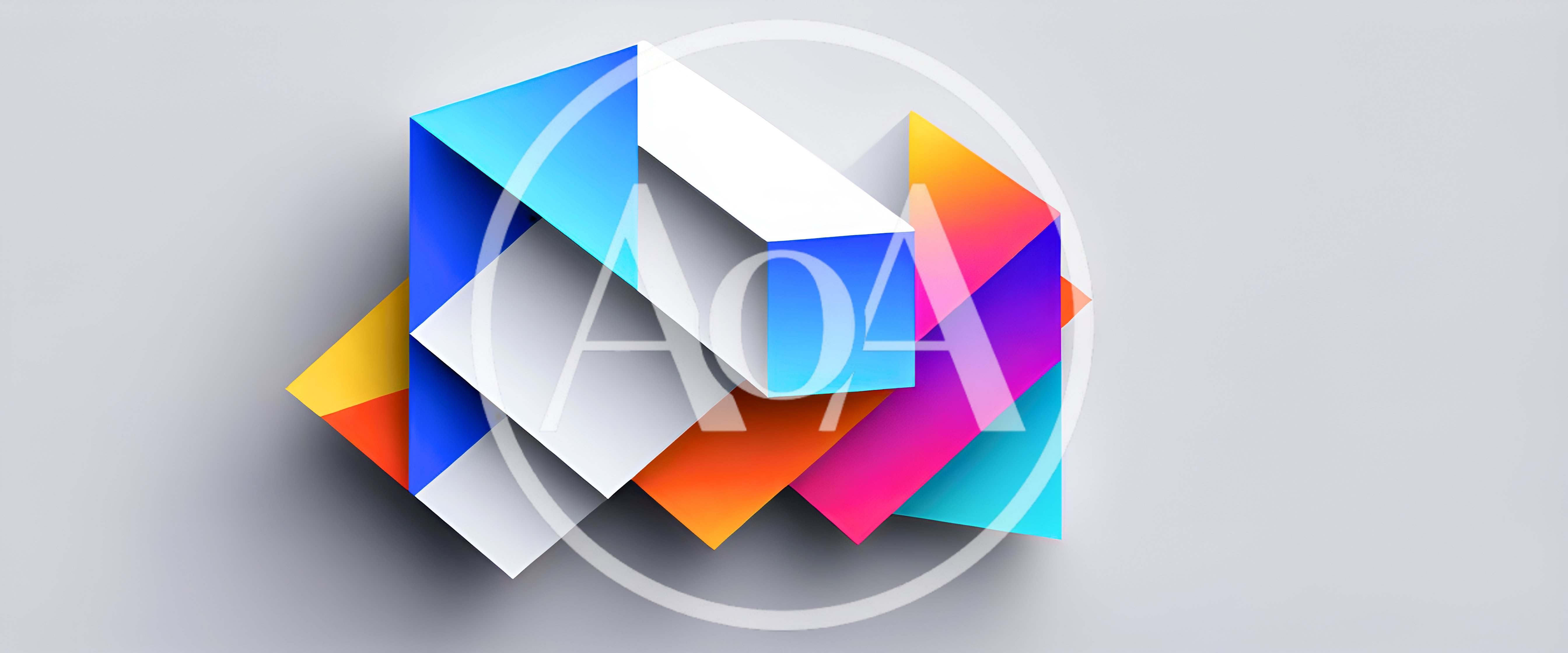 Abstract Geometric 3D Shapes With Vibrant Color Gradients