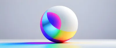 Abstract Colorful Sphere With Gradient Light Reflections