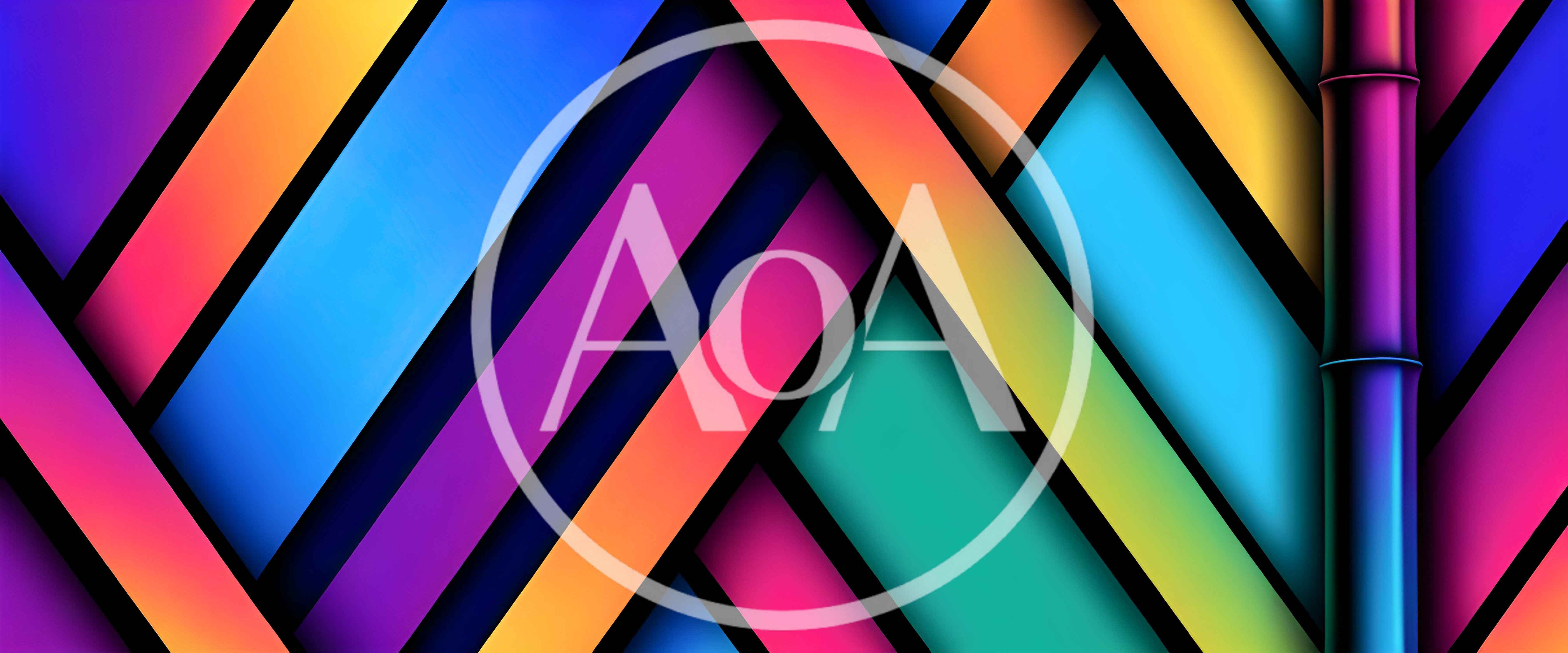 Abstract Geometric Background With Vibrant Colorful Diagonal Stripes