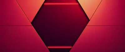 Abstract Red Geometric Background With Neon Light Accents
