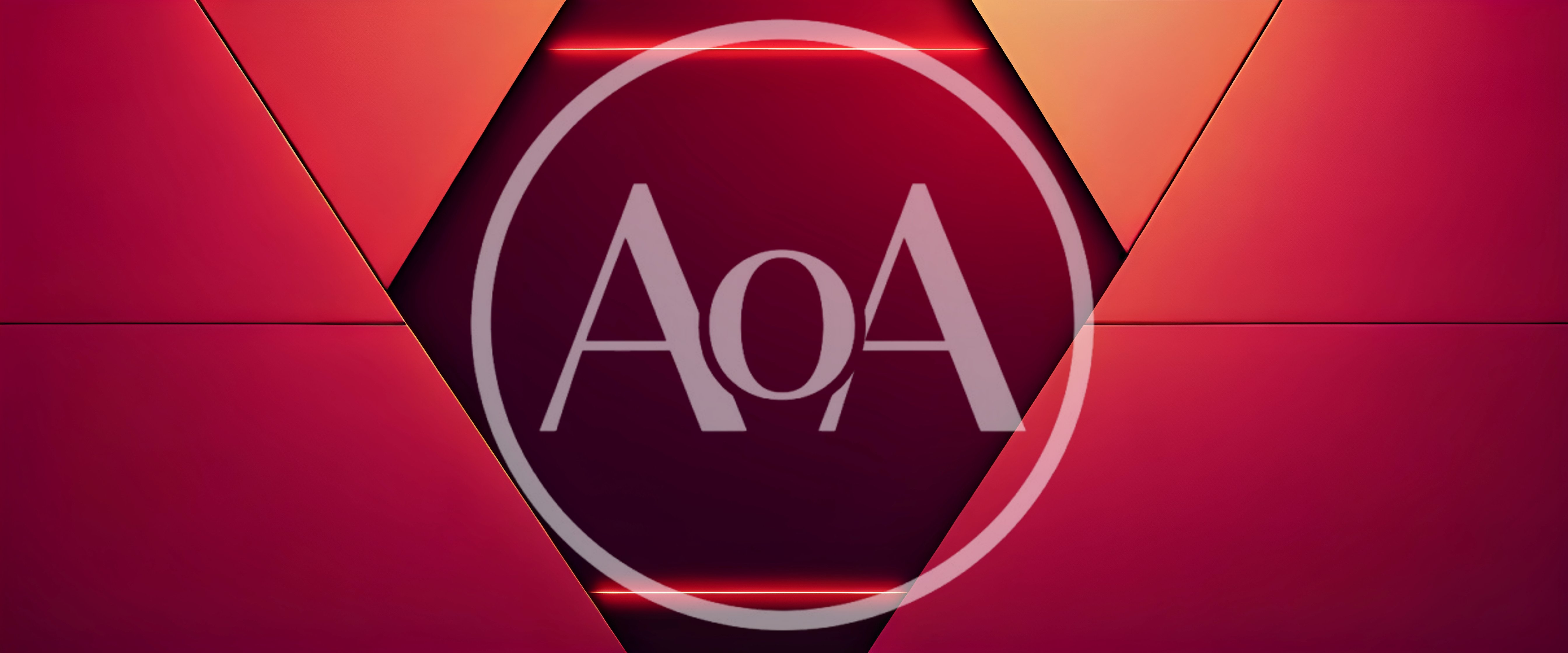 Abstract Red Geometric Background With Neon Light Accents
