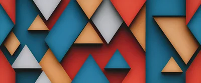 Abstract Geometric Pattern With Colorful Overlapping Triangles