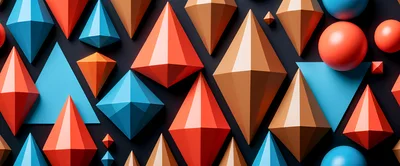 Abstract Geometric Shapes Pattern With Vibrant Colors