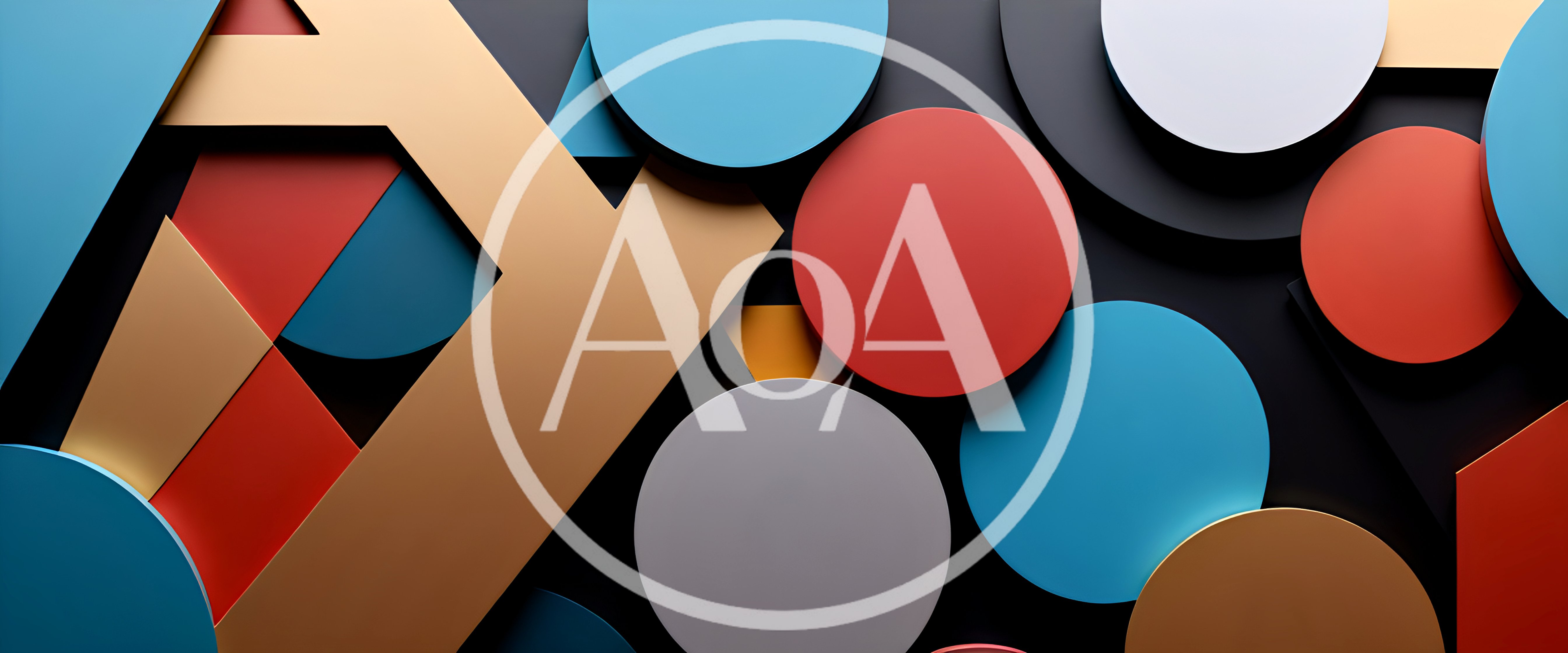 Abstract Geometric Composition With Colorful 3D Shapes