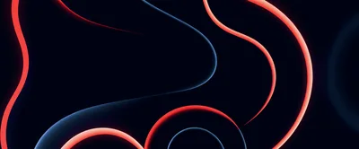 Abstract Glowing Red And Blue Neon Curves