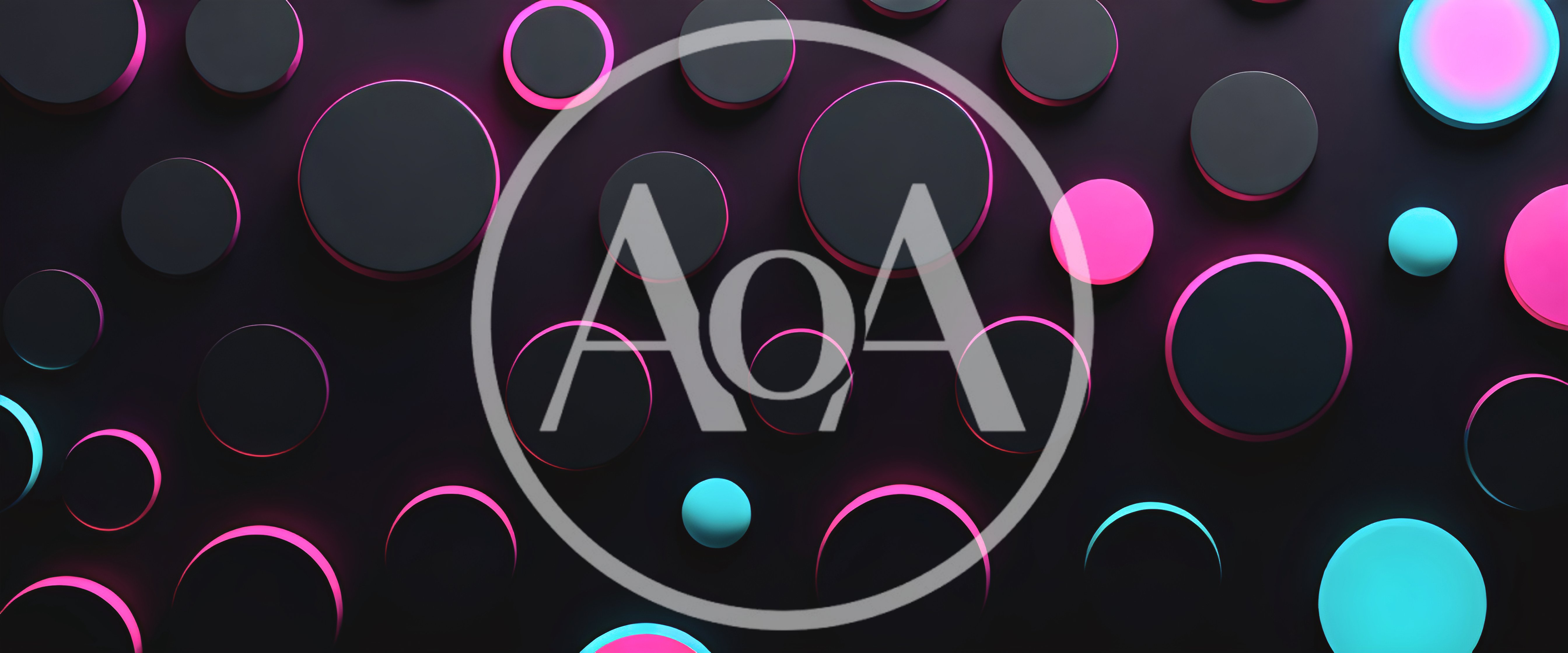 Abstract 3D Background With Glowing Neon Circles