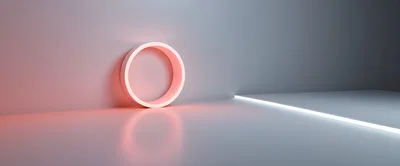 Minimalist Glowing Pink Ring In Modern Studio Space