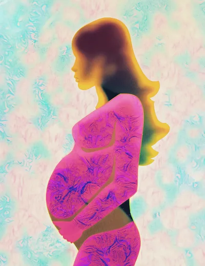 Stylized Silhouette Of A Pregnant Woman