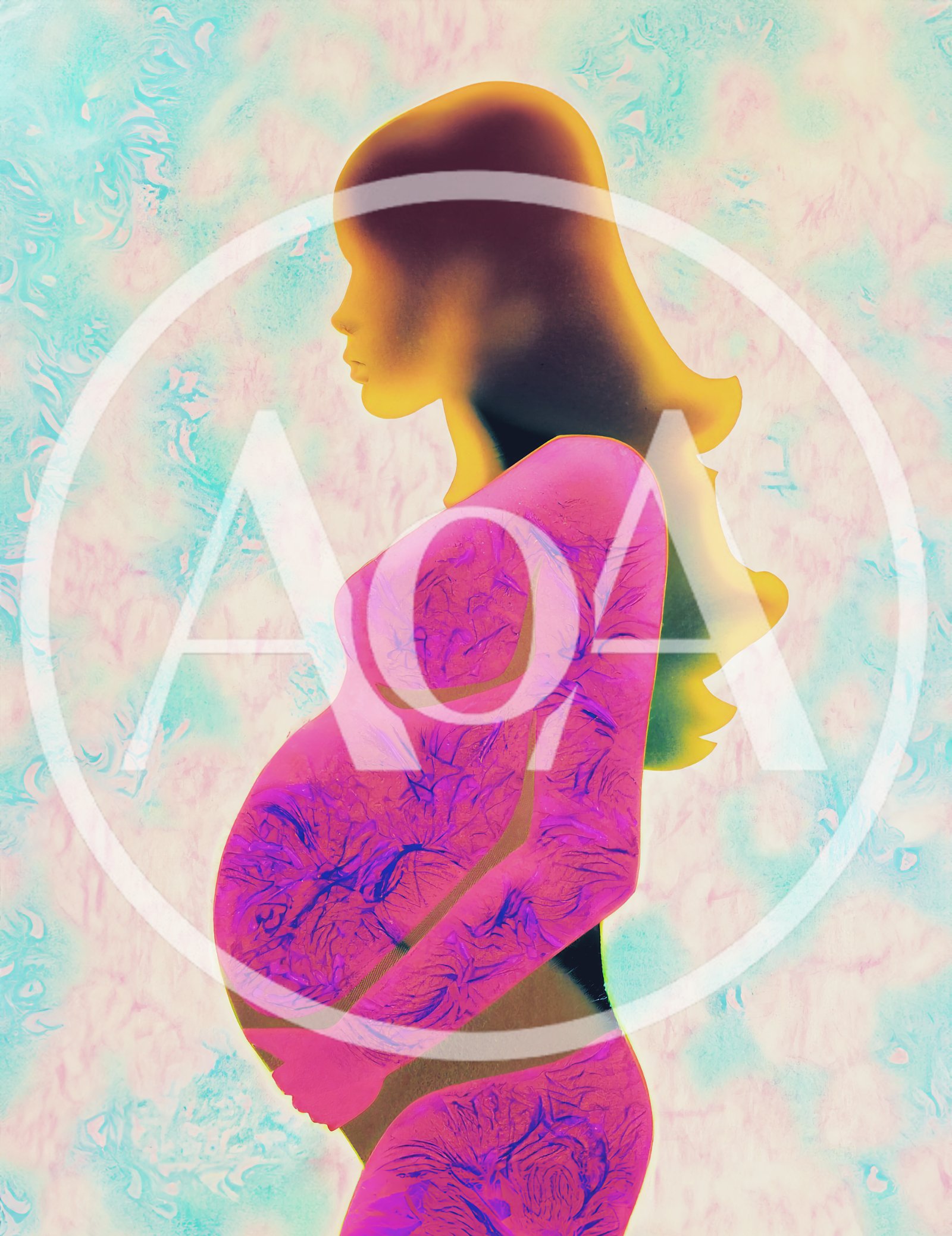 Stylized Silhouette Of A Pregnant Woman