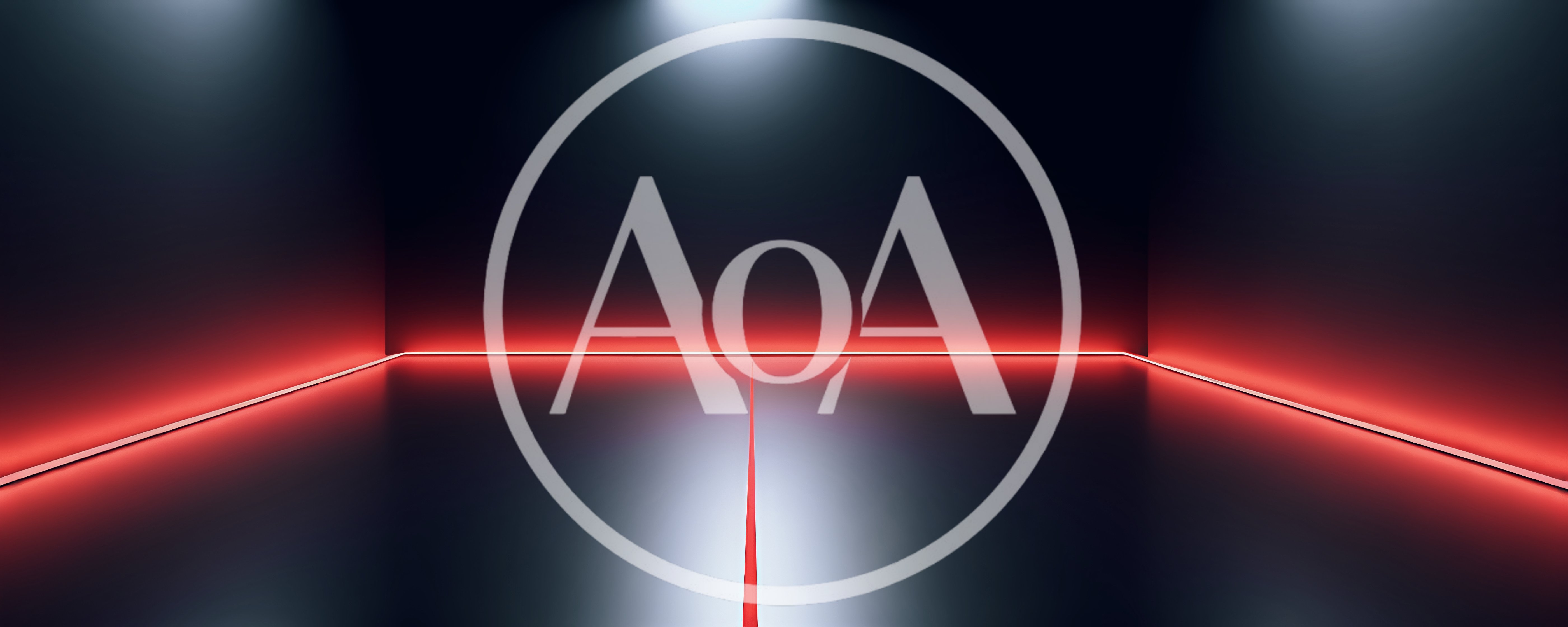 Abstract Dark Room With Glowing Red Neon Floor Lines