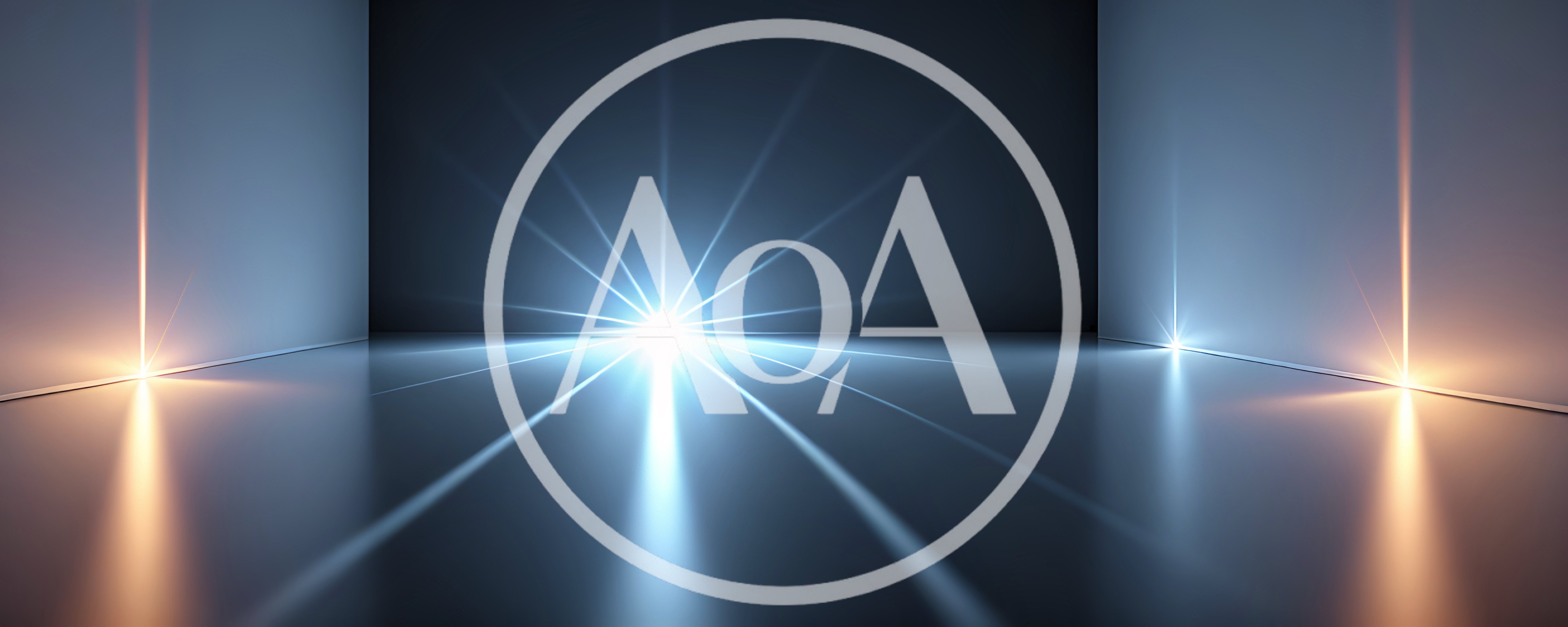 Abstract Minimalist Room With Glowing Light Beams
