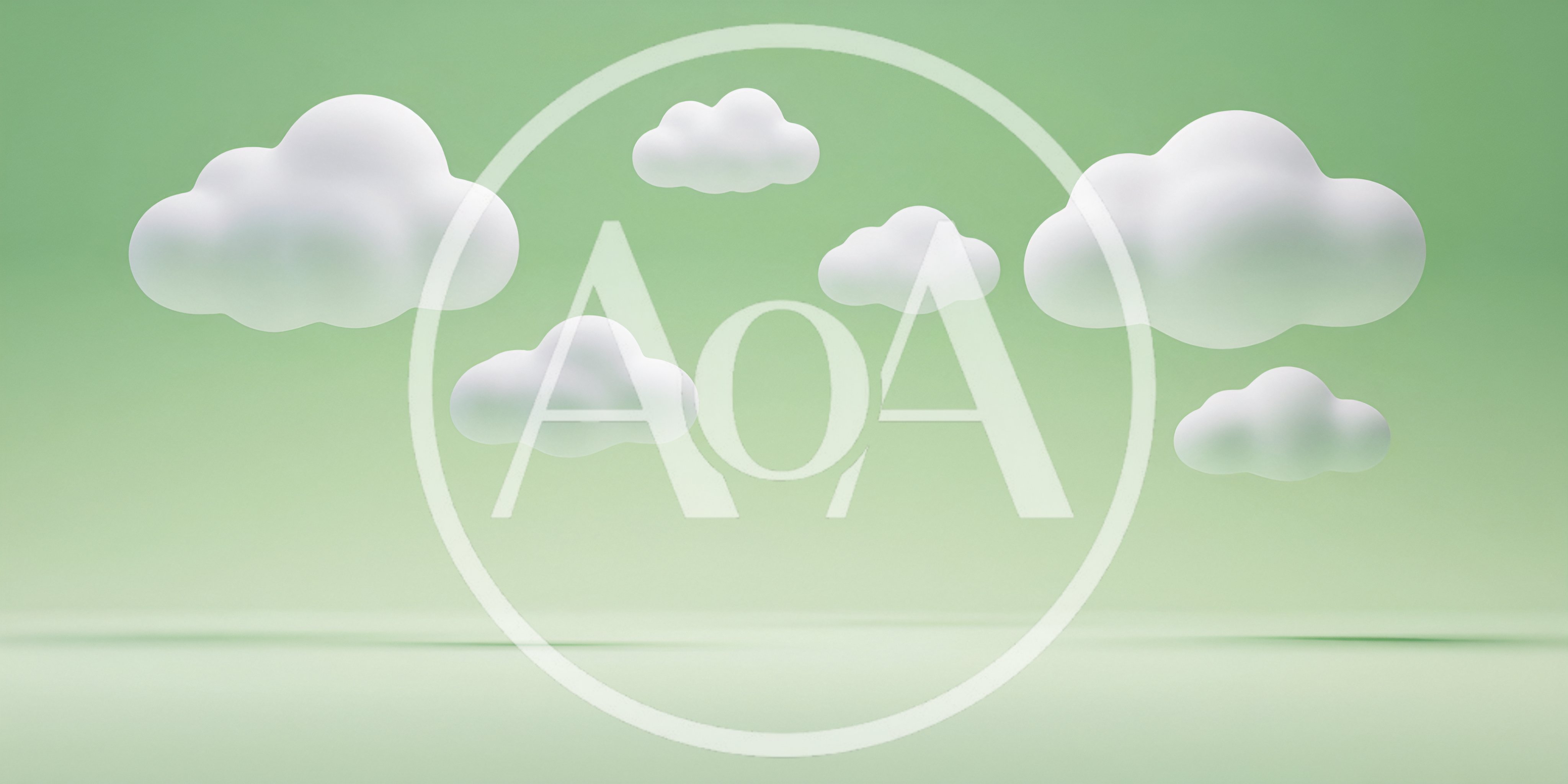 3D Rendered White Clouds Floating On Green Background