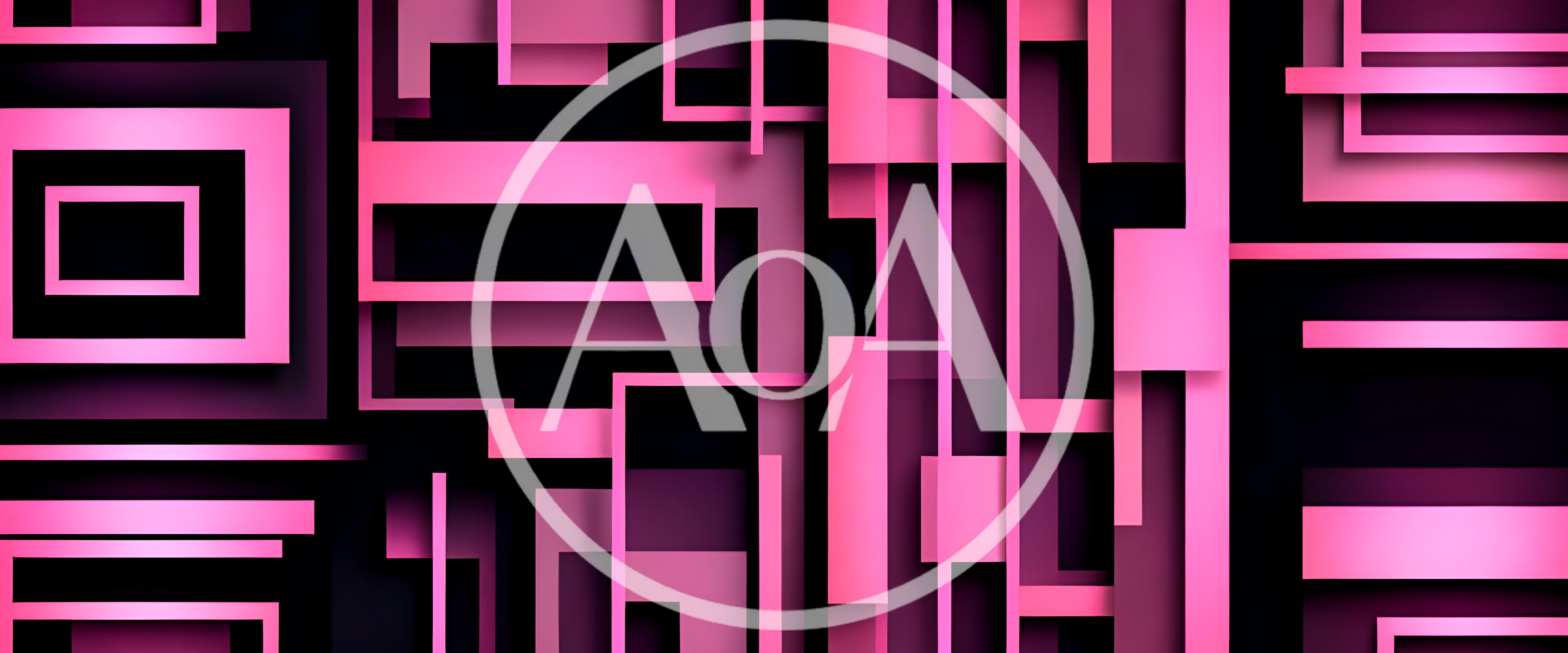 Abstract Geometric Background With Pink Neon Rectangles