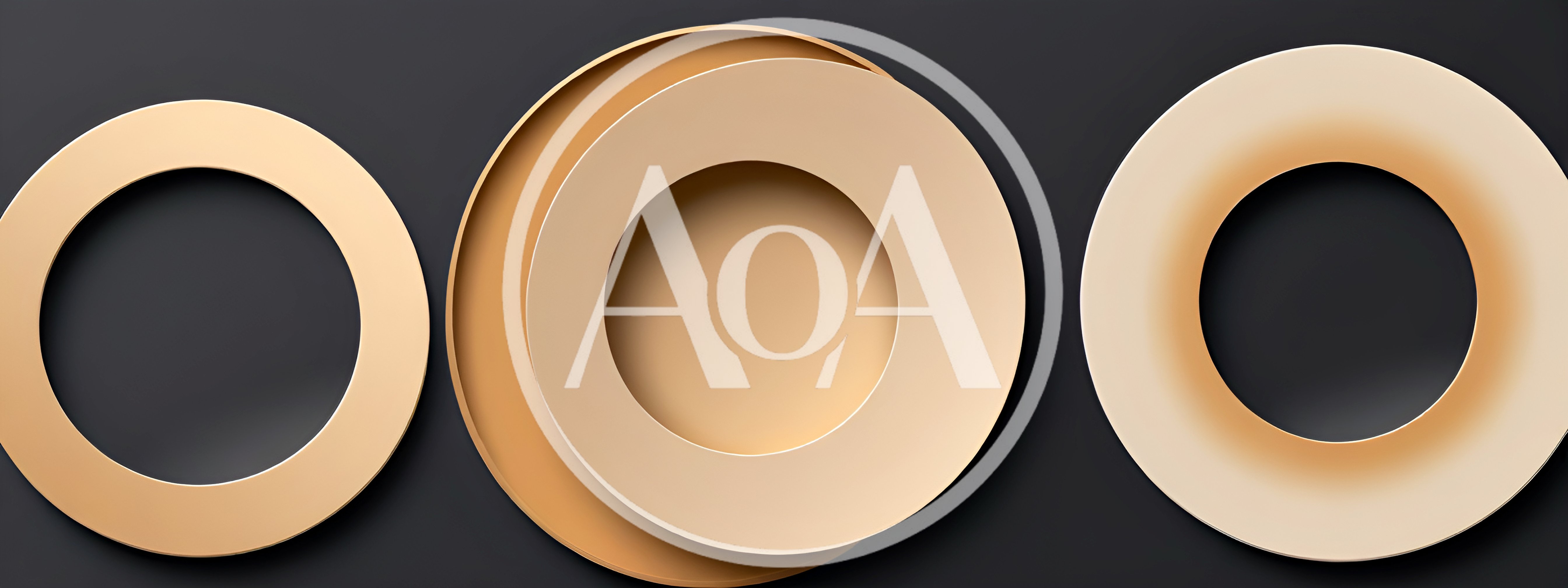 Abstract 3D Rendered Gold And Beige Circular Shapes