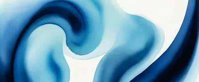 Abstract Blue Watercolor Swirls On White Background