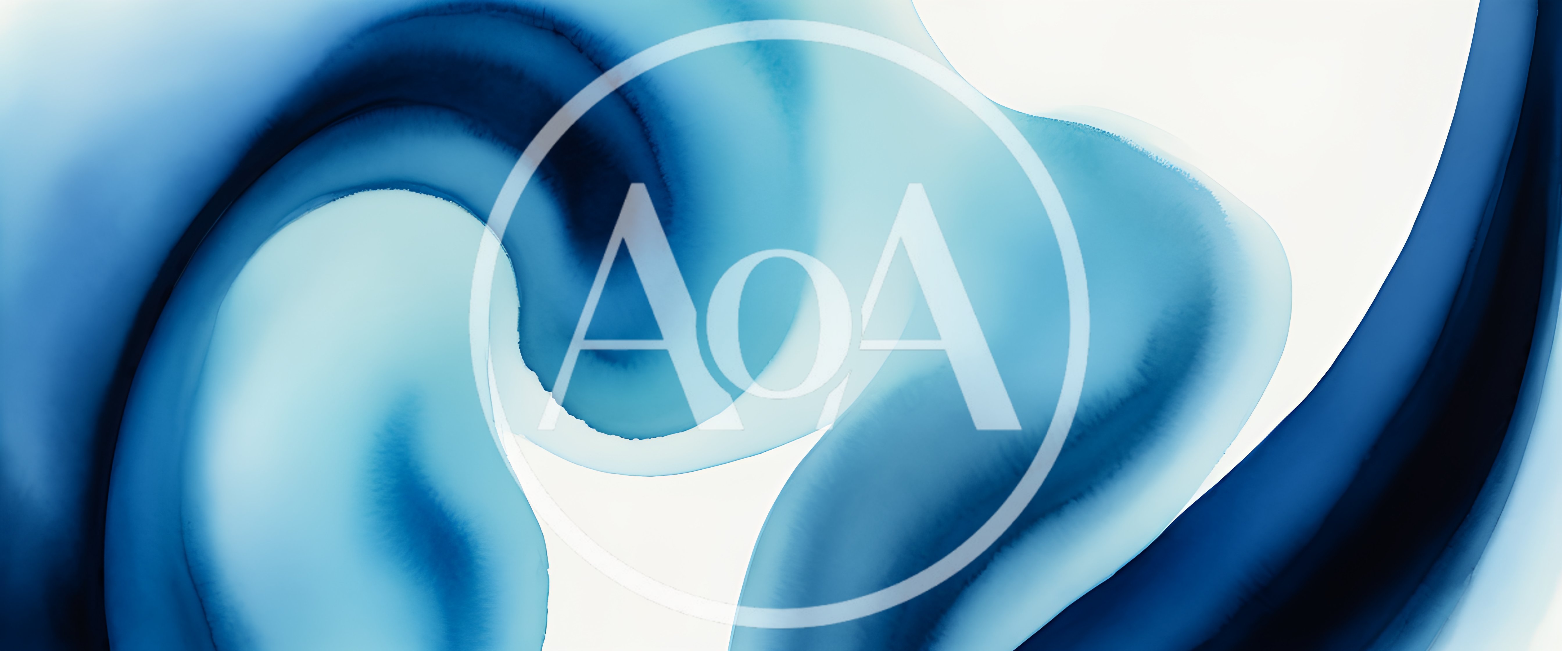 Abstract Blue Watercolor Swirls On White Background