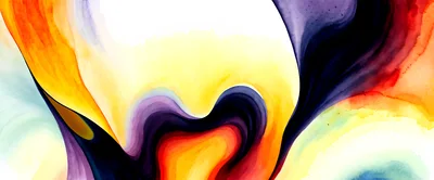 Abstract Watercolor Background With Fluid Colorful Swirls