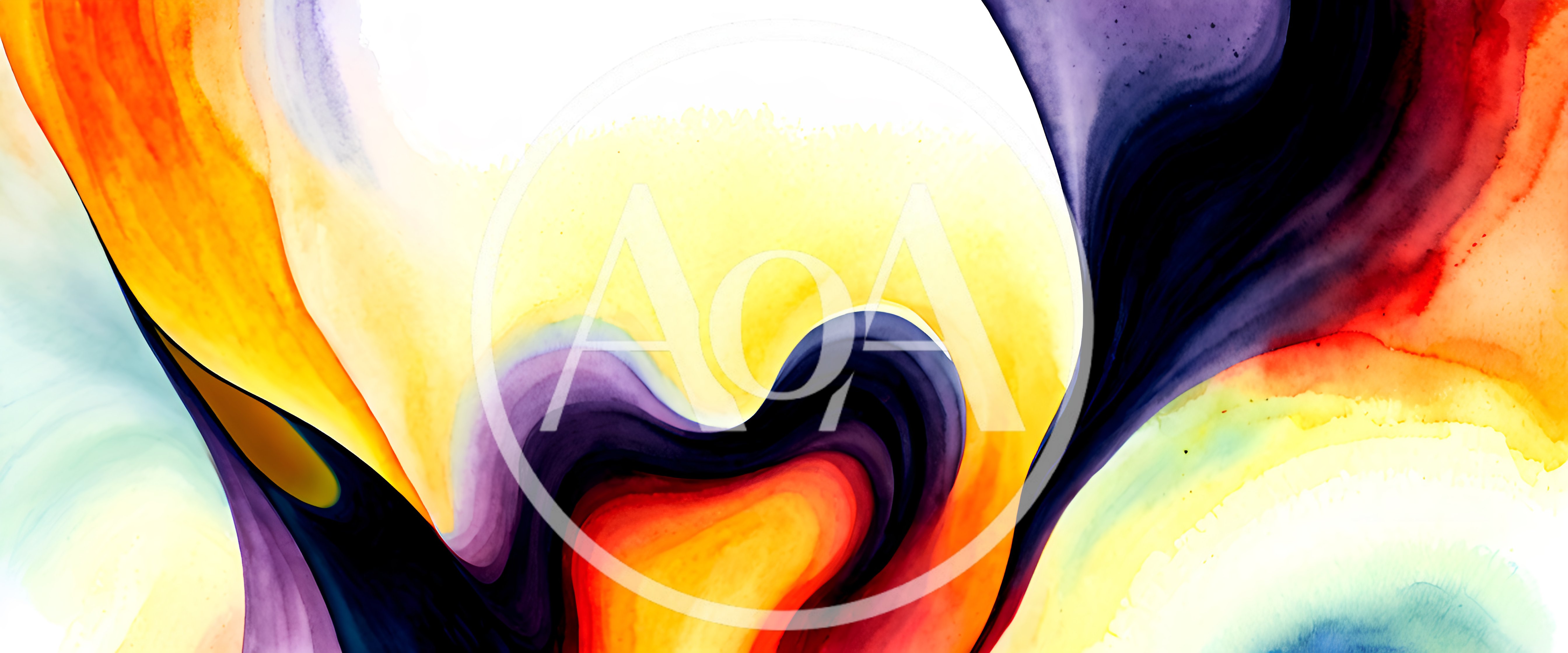 Abstract Watercolor Background With Fluid Colorful Swirls