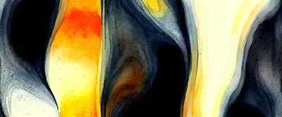 Abstract Watercolor Background With Flowing Ink And Gold