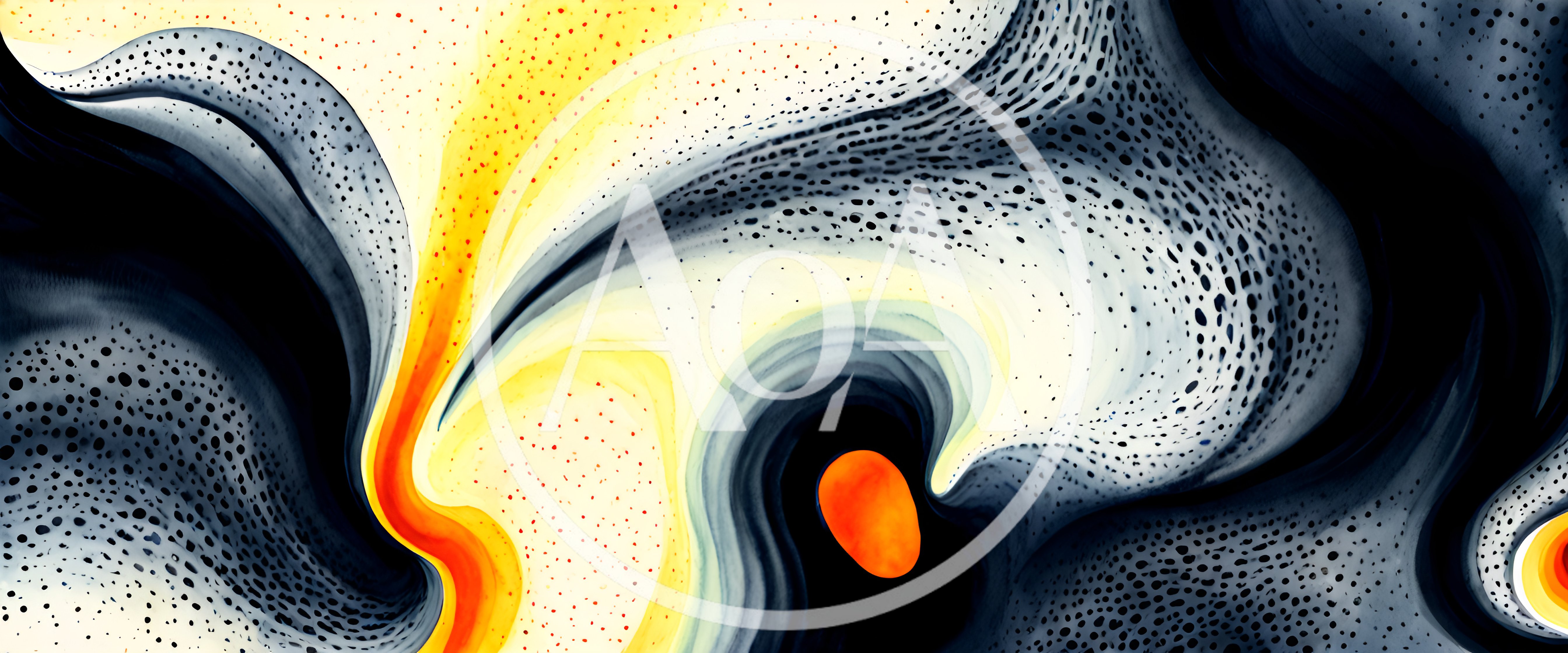 Abstract Fluid Swirls With Dotted Texture Background